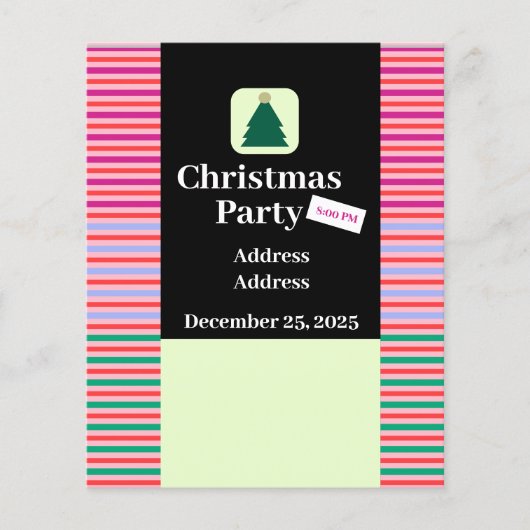 Moderner Weihnachts-Party Flyer (Vorne)