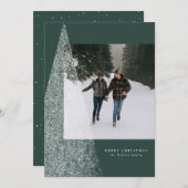 Moderner Weihnachtsbaum 1 Foto grün Feiertagskarte (Vorne/Hinten)