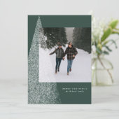 Moderner Weihnachtsbaum 1 Foto grün Feiertagskarte (Stehend Vorderseite)