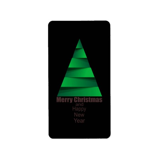 Moderner Weihnachtsbaum Adressaufkleber (Vorne)
