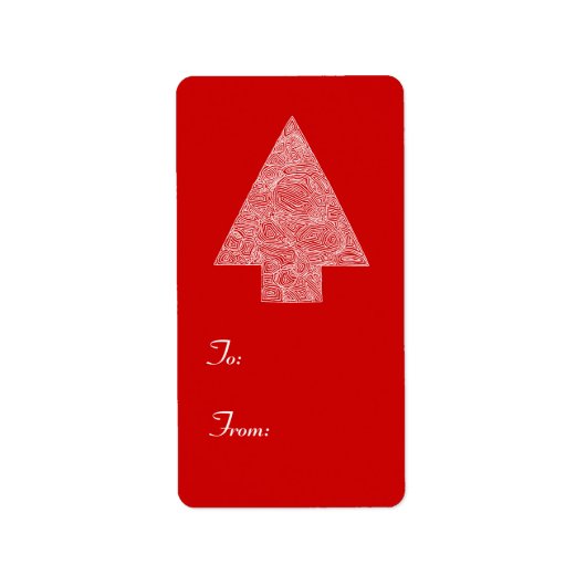 Moderner Weihnachtsbaum Adressaufkleber (Vorne)