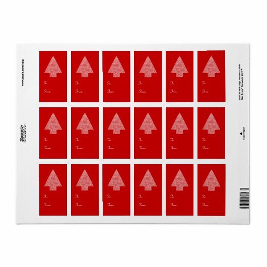 Moderner Weihnachtsbaum Adressaufkleber (Vorne)