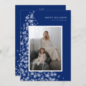 Moderner Weihnachtsbaum aus Schneeflocken Feiertagskarte (Vorne/Hinten)