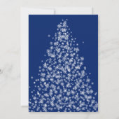 Moderner Weihnachtsbaum aus Schneeflocken Feiertagskarte (Rückseite)