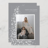 Moderner Weihnachtsbaum aus Schneeflocken Feiertagskarte (Vorne/Hinten)
