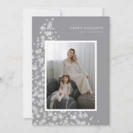 Moderner Weihnachtsbaum aus Schneeflocken Feiertagskarte