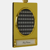 Moderner Weihnachtsbaum Banner-Ornament Gold (Rechts)