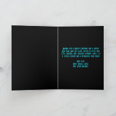 Moderner Weihnachtsbaum Blaue Sterne Lichter auf s Karte (Innenseite)