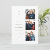 Moderner Weihnachtsbaum drei Foto Feiertagskarte (Stehend Vorderseite)