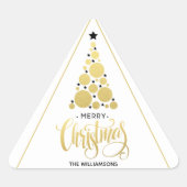 Moderner Weihnachtsbaum Dreieckiger Aufkleber (Vorderseite)