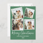 Moderner Weihnachtsbaum Familie 4 Foto Feiertagspostkarte (Vorne/Hinten)