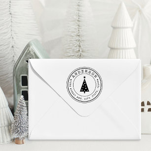 Moderner Weihnachtsbaum Familienname Kreisadresse Permastempel