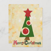 Moderner Weihnachtsbaum Feiertagskarte (Vorne/Hinten)
