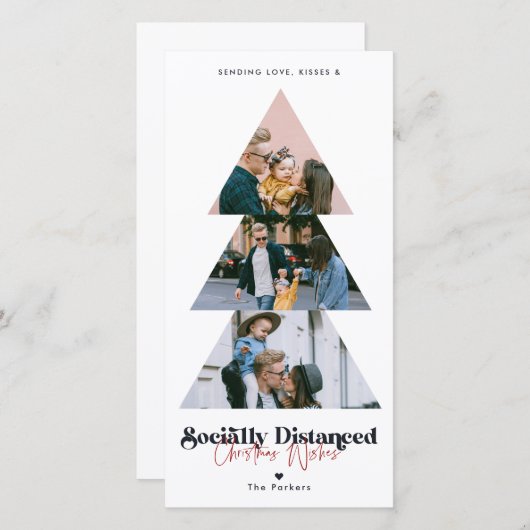 Moderner Weihnachtsbaum Foto Collage Urlaub Feiertagskarte (Vorne/Hinten)