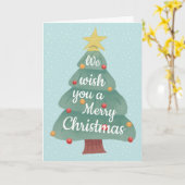 Moderner Weihnachtsbaum frohe Weihnachten Karte (Gelbe Blume)