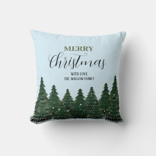 Moderner Weihnachtsbaum   Frohe Weihnachten Kissen