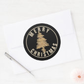 Moderner Weihnachtsbaum, frohe Weihnachten Runder Aufkleber (Umschlag)
