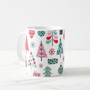 Moderner Weihnachtsbaum   Fröhliches Urlaubsmuster Kaffeetasse
