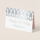 Moderner Weihnachtsbaum Geometrie Geburtstag Folienkarte (Vorderseite)