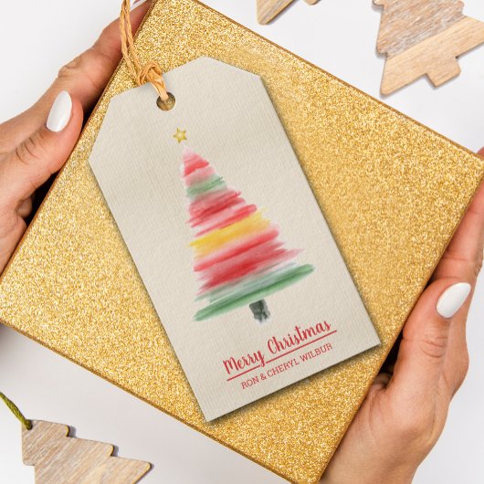 Moderner Weihnachtsbaum Geschenkanhänger