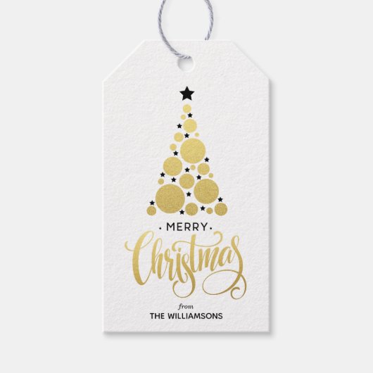 Moderner Weihnachtsbaum Geschenkanhänger (Vorderseite)