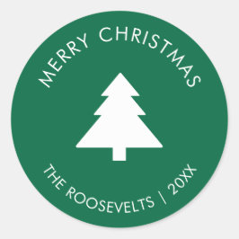 Moderner Weihnachtsbaum-Geschenketikett-Umschlag A Runder Aufkleber
