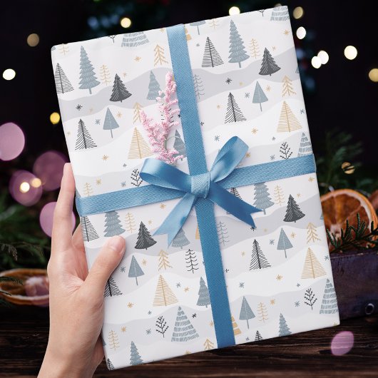 Moderner Weihnachtsbaum Geschenkpapier