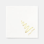 Moderner Weihnachtsbaum - golden&weiß - diagonal Serviette (Vorderseite)