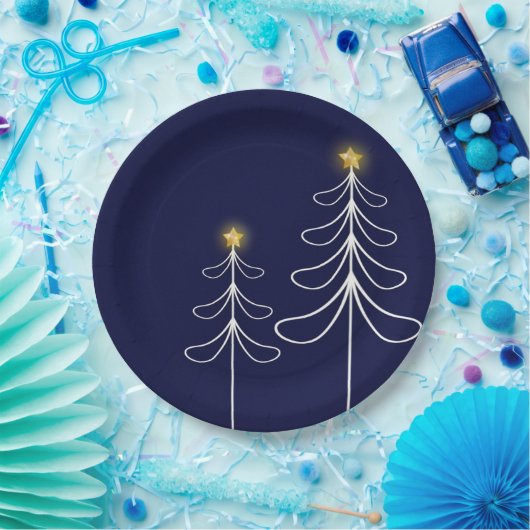 Moderner Weihnachtsbaum Graphic Pappteller (Party)