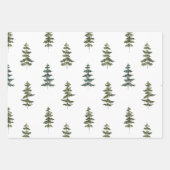 Moderner Weihnachtsbaum Grüne Pine Tree Geschenkpapier Set (Vorderseite 3)