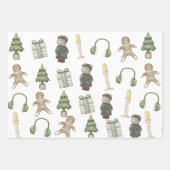 Moderner Weihnachtsbaum Grüne Pine Tree Geschenkpapier Set (Vorderseite 2)