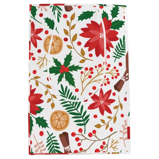 Moderner Weihnachtsbaum Grüne Pine Tree Mittlere Geschenktüte (Vorderseite)