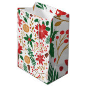 Moderner Weihnachtsbaum Grüne Pine Tree Mittlere Geschenktüte (Rückseite Schrägansicht)