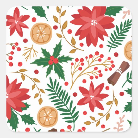 Moderner Weihnachtsbaum Grüne Pine Tree Quadratischer Aufkleber (Vorderseite)