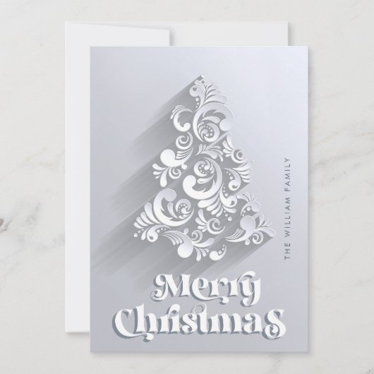 Moderner Weihnachtsbaum Gruß Feiertagskarte (Vorderseite)