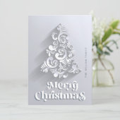 Moderner Weihnachtsbaum Gruß Feiertagskarte (Stehend Vorderseite)