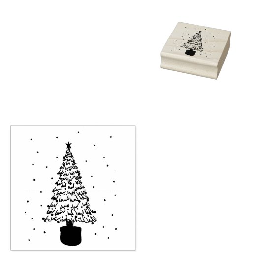 Moderner Weihnachtsbaum Gummistempel (Stempel)