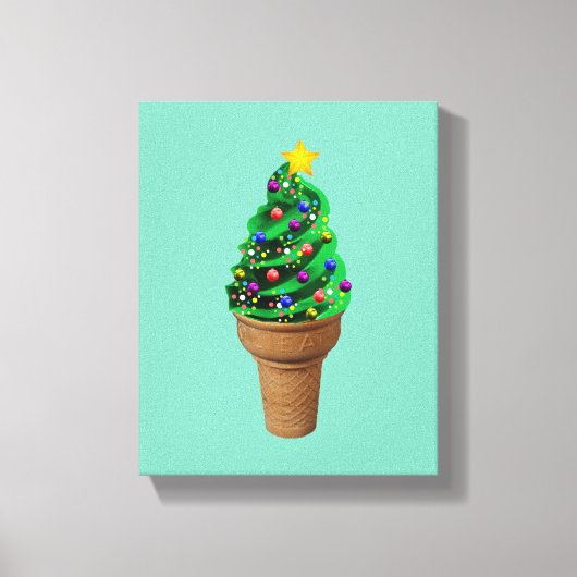 Moderner Weihnachtsbaum Ice Cream Kunst Leinwanddruck (Vorderseite)