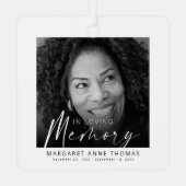 Moderner Weihnachtsbaum im Foto Ornament Aus Metall (Rückseite)