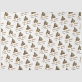 Moderner Weihnachtsbaum in Grün und Kupfer Seidenpapier