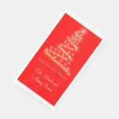 Moderner Weihnachtsbaum in leuchtend roter Farbe Serviette (Ecke)