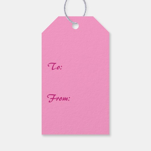 Moderner Weihnachtsbaum in rosa Pfefferminzstreife Geschenkanhänger (Rückseite)