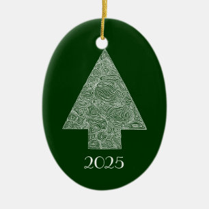 Moderner Weihnachtsbaum Keramik Ornament