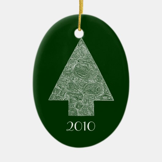 Moderner Weihnachtsbaum Keramikornament (Vorne)