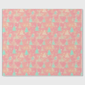 Moderner Weihnachtsbaum Light Pink Geschenkpapier (Flach)