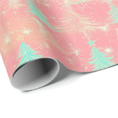 Moderner Weihnachtsbaum Light Pink Geschenkpapier (Rolleneckpunkt)