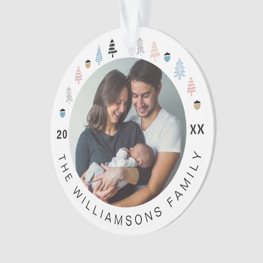 Moderner Weihnachtsbaum Mehrere Fotos Ornament (Vorderseite)