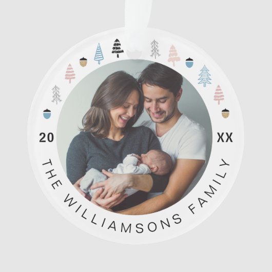 Moderner Weihnachtsbaum Mehrere Fotos Ornament (Vorderseite)