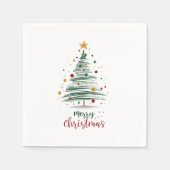 Moderner Weihnachtsbaum mit Pinselstrich Serviette (Vorderseite)