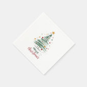 Moderner Weihnachtsbaum mit Pinselstrich Serviette (Ecke)